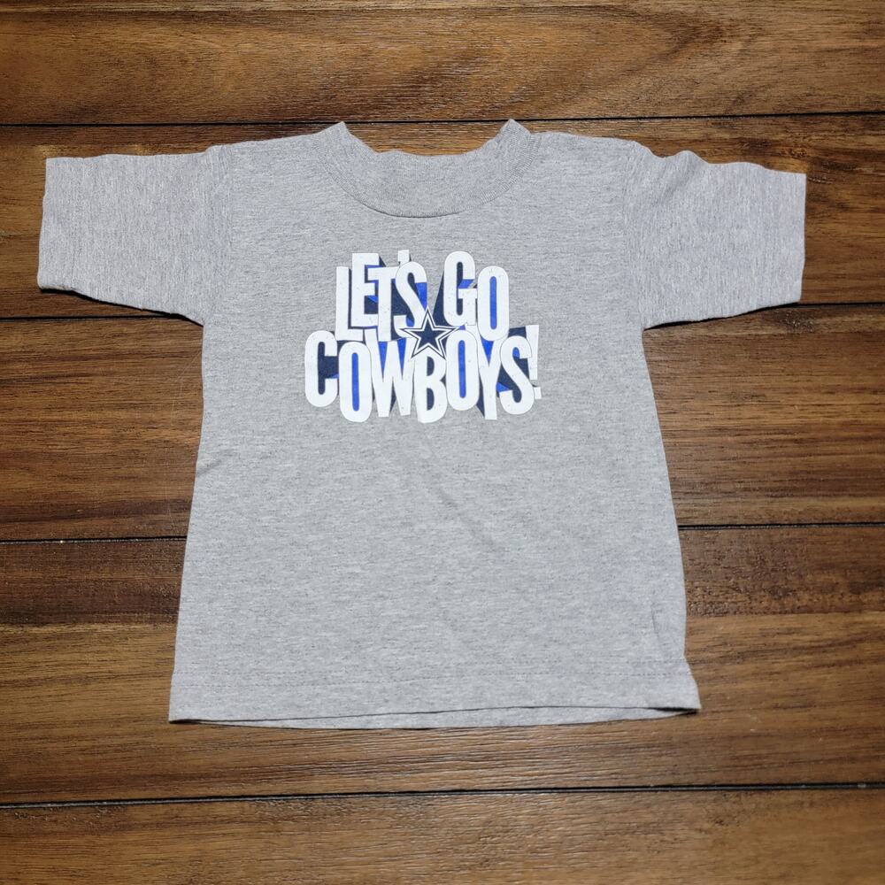 Cowboys Authentic Apparel Toddlers Grey Tee "Let's Go Cowboys!" - Size 3T